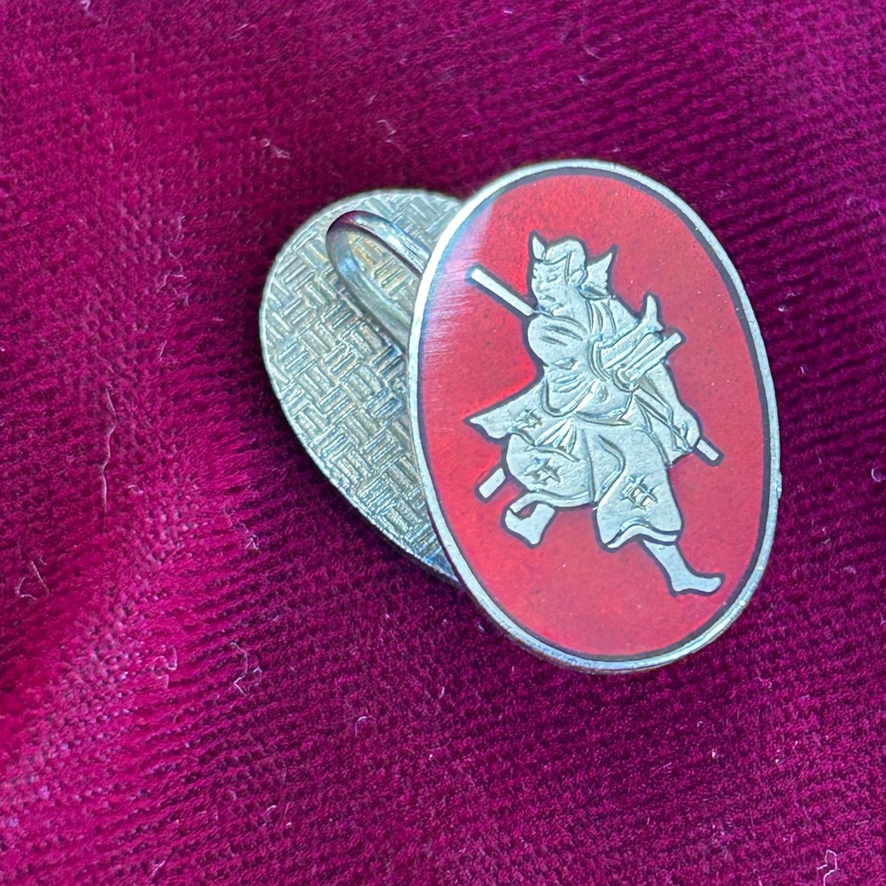 Vintage Oriental Samurai screwback earrings